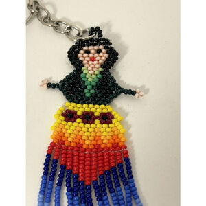 Southwest Native Hand-strung Seed bead Woman Key ring Chain Dangle Charm Zipper